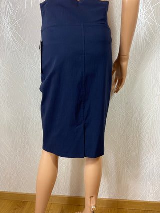 Jupe style crayon stretch taille haute bleu marine Agathe & Louise