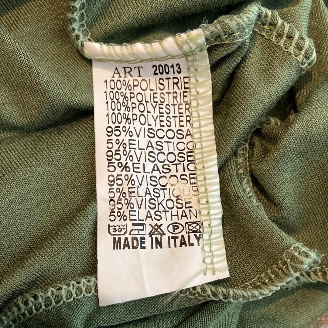 Robe verte doublée fluide manches longues Made In Italy - Offre-Unique