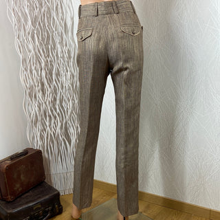 Pantalon habillé pour femme en lin et soie du créateur Tabala Paris