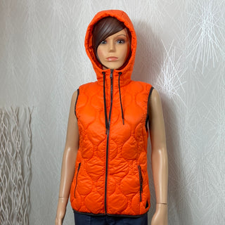 Veste doudoune à capuche orange sans manches byamalla waistcoat B.Young