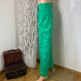Pantalon coton couleur taille haute coupe regular ample Bykato Bylydia Wide Jeans B.Young