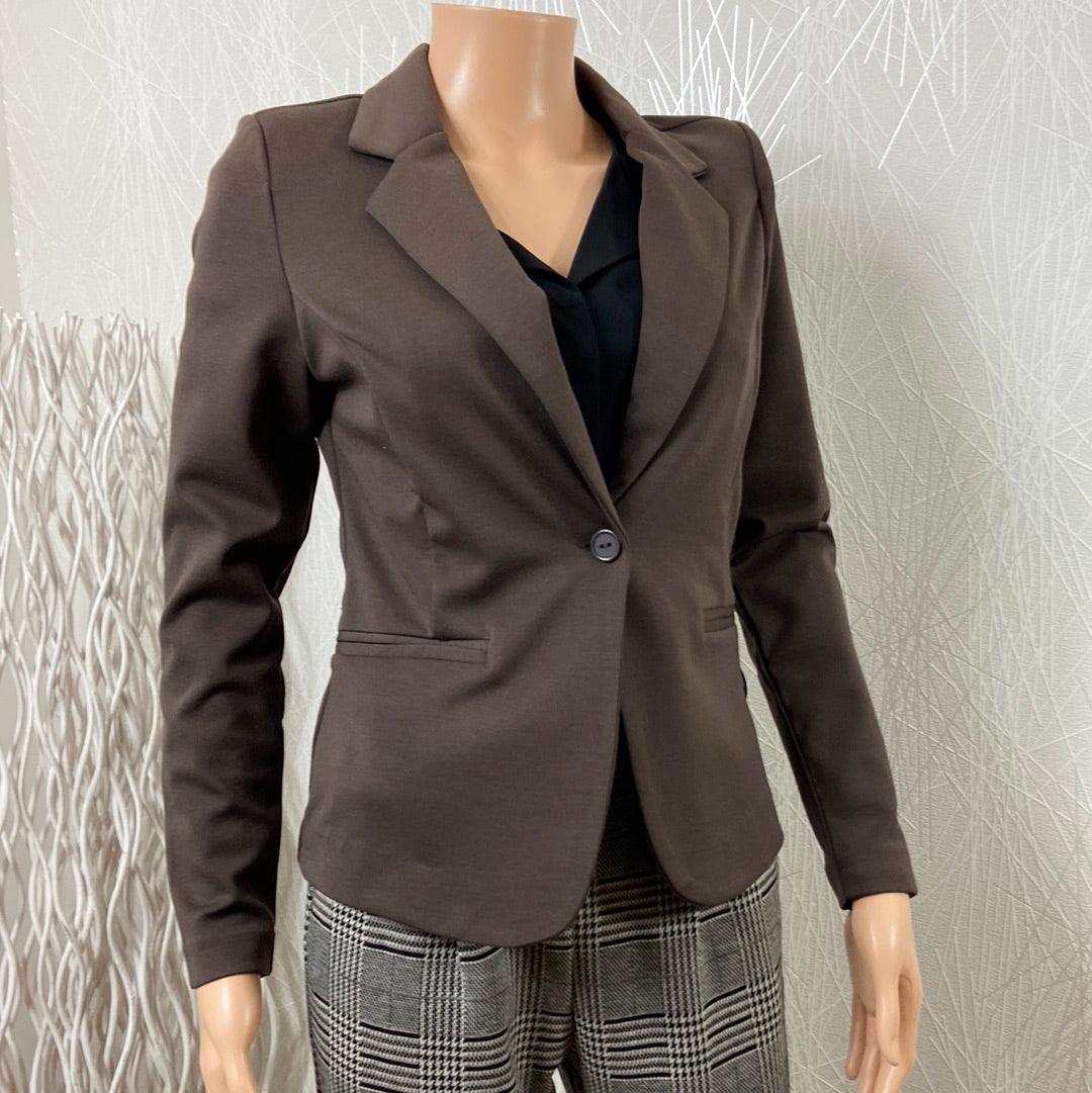 Veste femme blazer marron modèle Ihkate Ichi - Offre-Unique