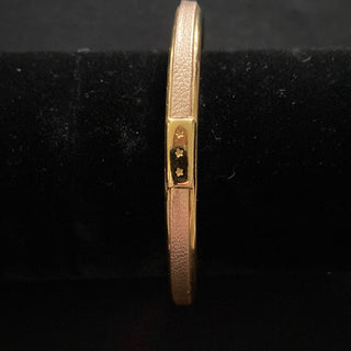 Bracelet jonc plaqué or cuir rose pâle Shabada