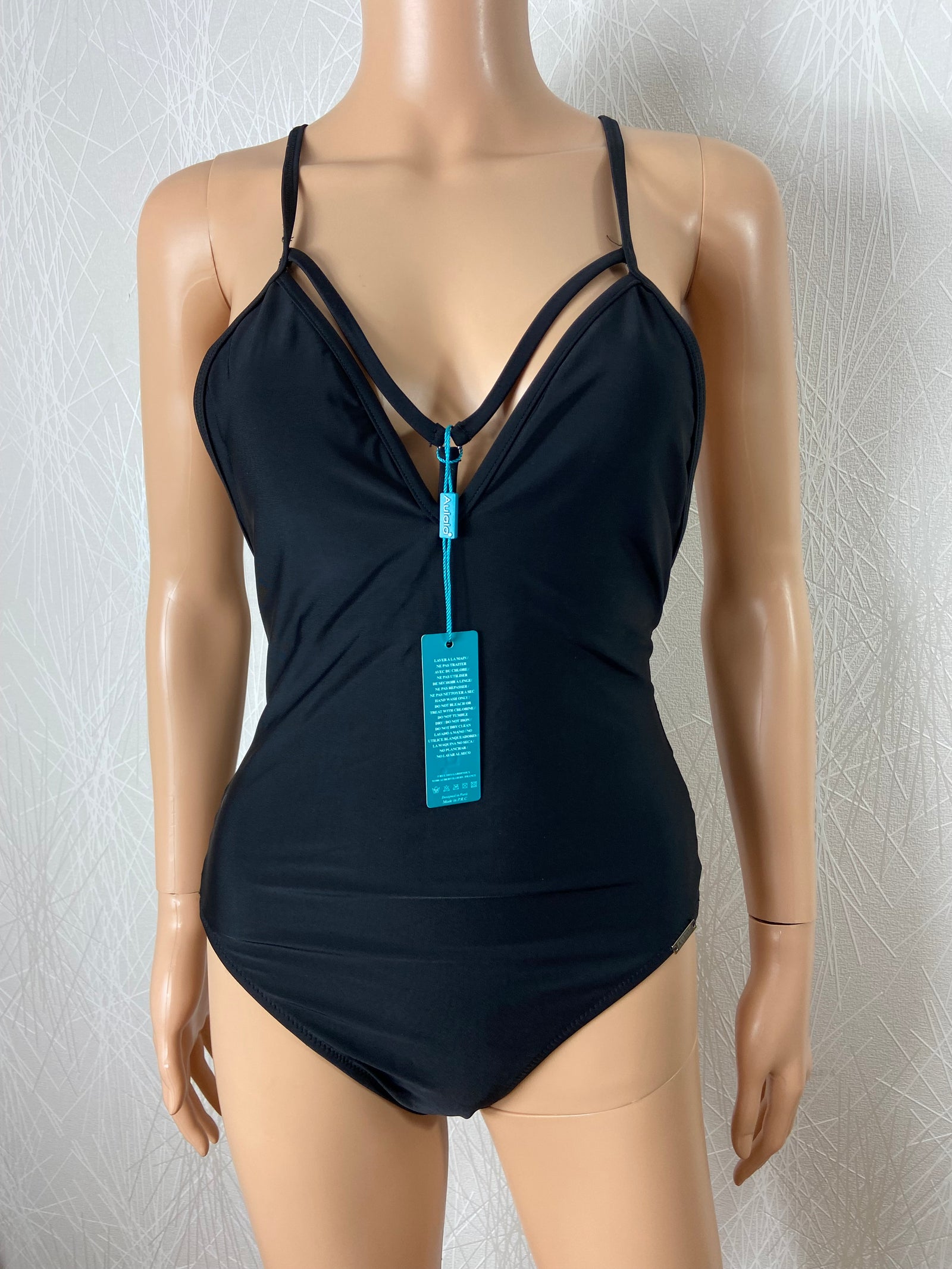 Maillot de bain noir monokini 1 pièce Sexy Touch Modesty Aulala