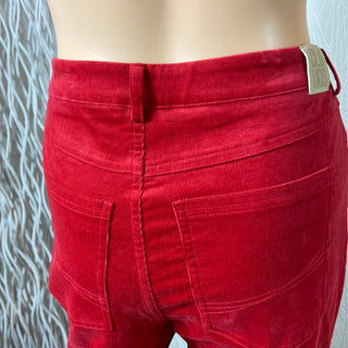 Pantalon rouge velours côtelé taille haute coupe flare Cloud 9