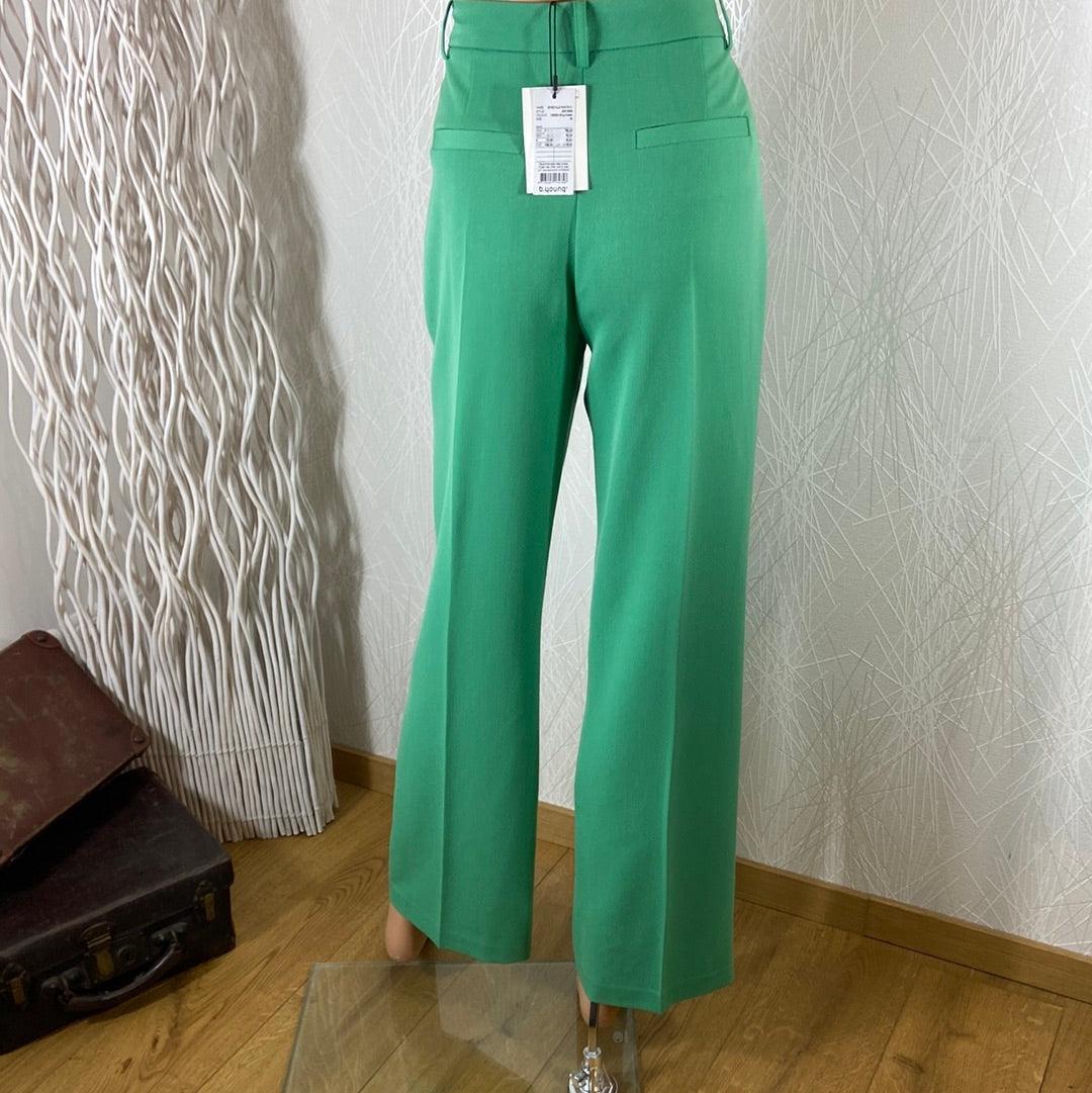 Pantalon femme vert taille haute coupe droite Byestale Pants B.Young - Offre-Unique