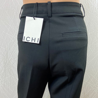 Pantalon noir habillé  7/8 taille mi-haute coupe droite modele Ihlexi Ichi