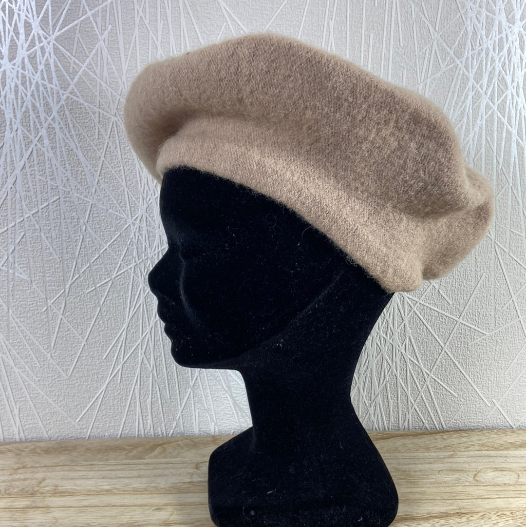 Béret beige chaud avec laine pour femme Fino et Fina