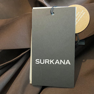 Veste habillée doublée marron toucher satin Surkana