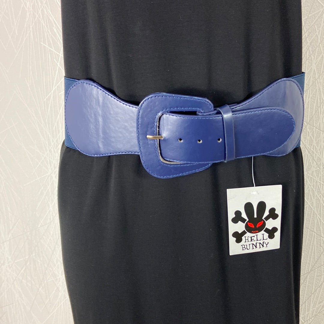 Ceinture large élastique bleu roi pour femme Hell Bunny