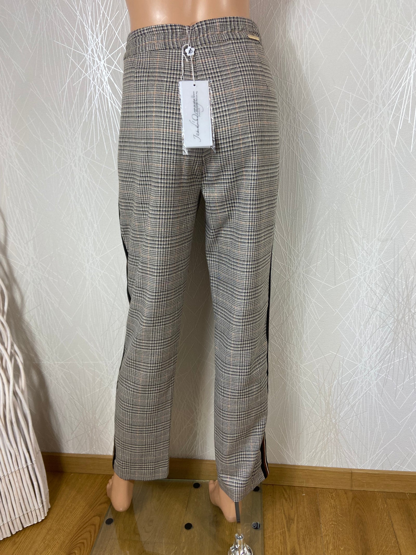 Pantalon à carreaux coupe droite lacet Jus d'Orange