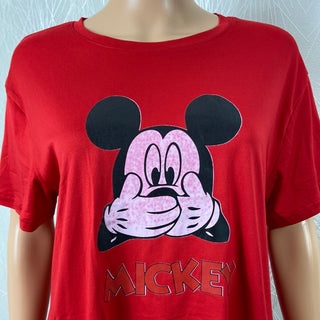 T-shirt rouge Mickey manches courtes Fashion