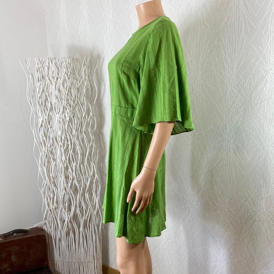 Robe coton légère courte verte Traffic People - Offre-Unique