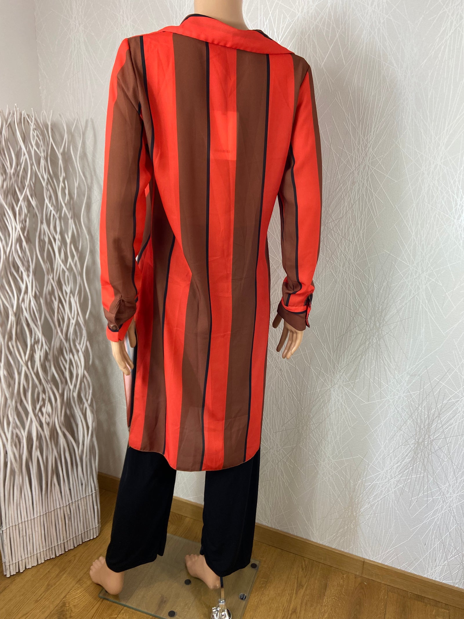 Blouse ample longue fendue orange Miss Miss