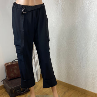 Pantalon noir fluide 7/8 Johanna Paris