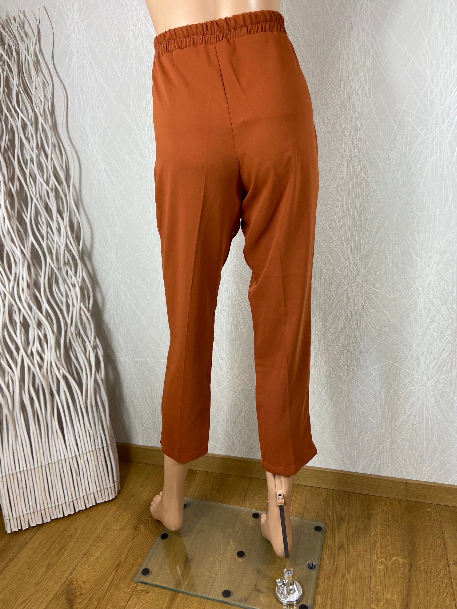 Pantalon camel 7/8 fluide leger taille élastique Diab’Less