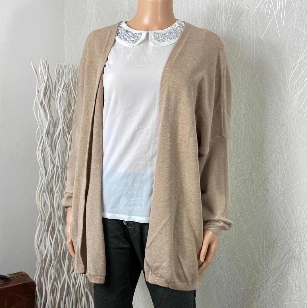 Gilet long beige online femme