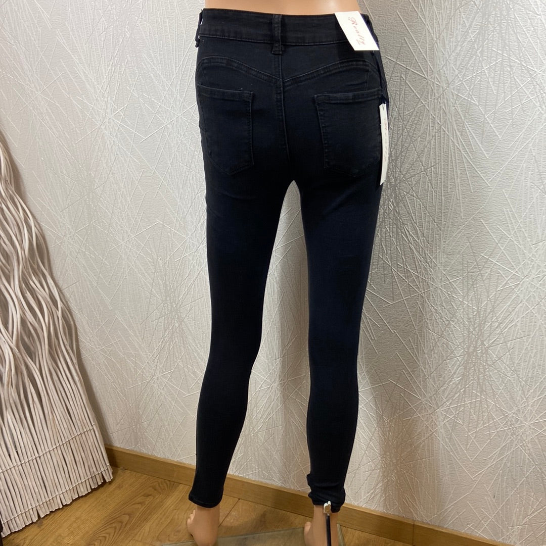 Jeans noir slim stretch taille haute femme Realty