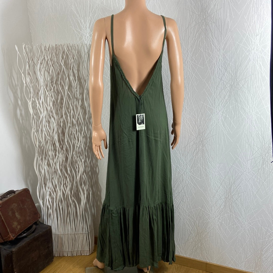 Robe midi sans manches dos dénudé volant Lucie Dress Suku Bazar