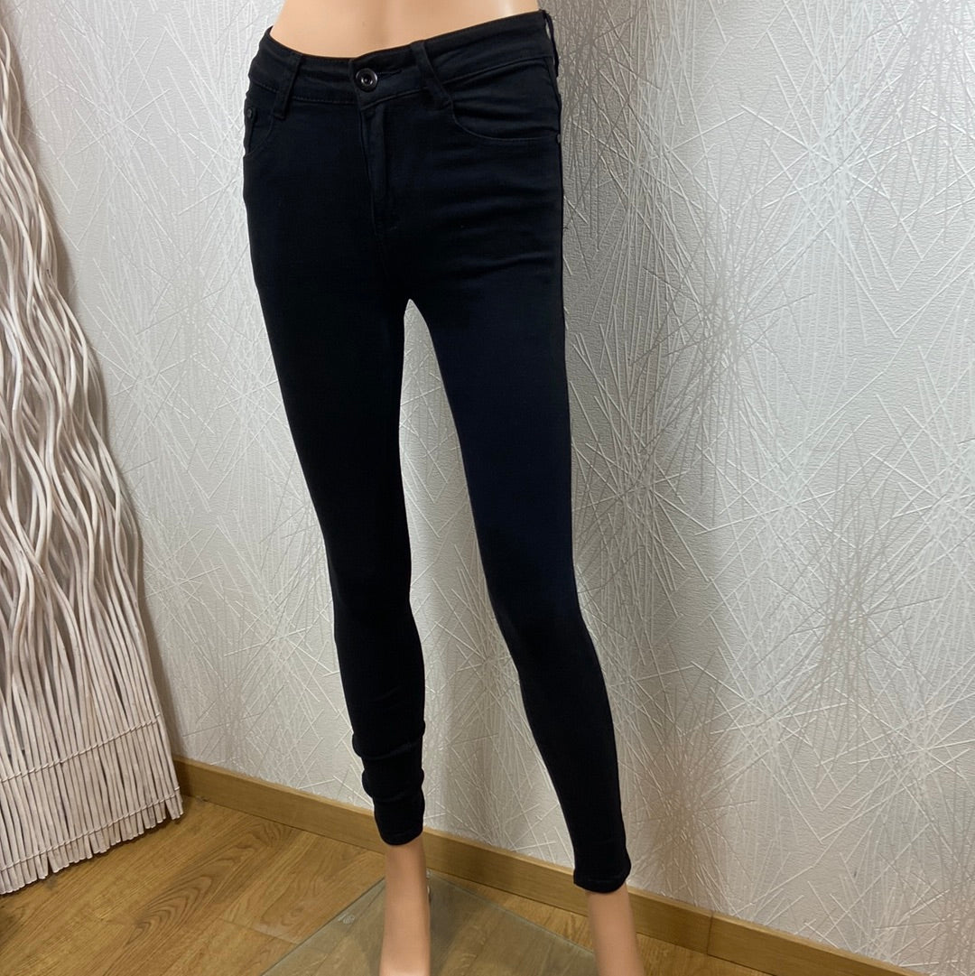 Jeans coton noir taille haute slim I Dodo