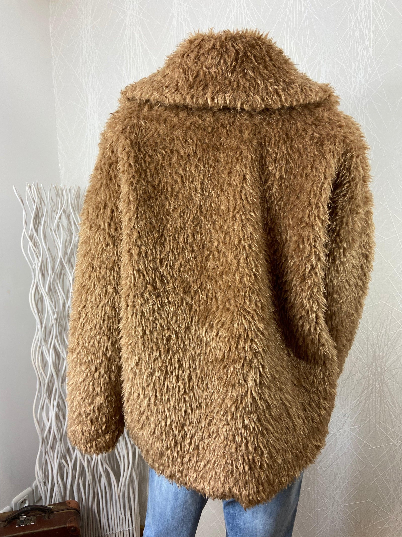 Veste chaude brun camel doublée fourrure synthétique Cloal - Offre-Unique