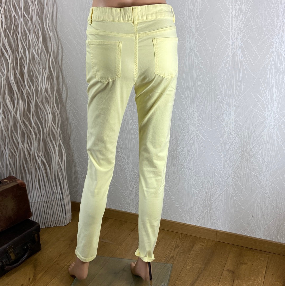 Pantalon jaune femme toile coton taille haute Arkitect