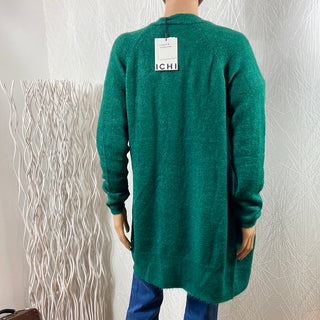 Gilet long vert femme laine alpaga modèle Ihkamara Ichi