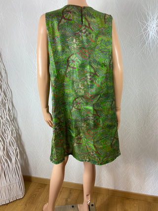 Robe verte en soie réversible sans manches Namaste