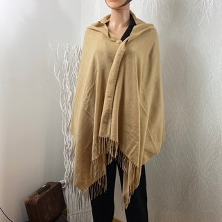 Étole chaude avec laine femme couleur beige camel