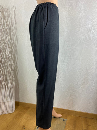 Pantalon style habillé confortable taille haute élastique fabrication française Gévana