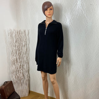 Robe tricot noire bymilo haflzip tunic b.young