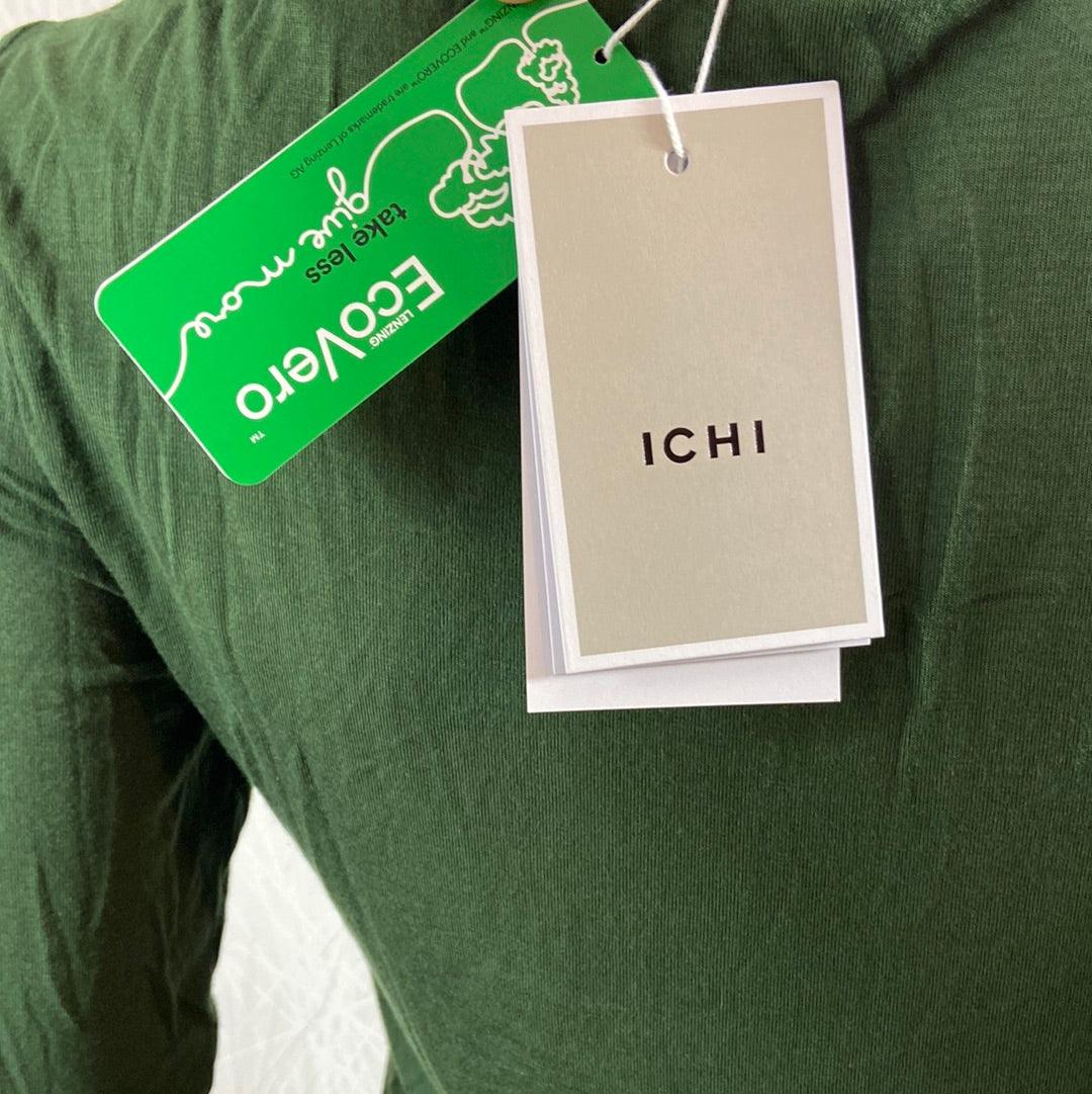T-shirt vert col roulé moulant modèle Ihphiluca Ichi - Offre-Unique