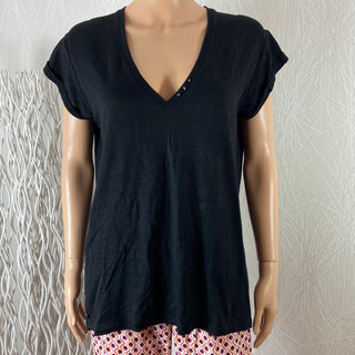 T-shirt femme en lin col V 100% lin Substance Biarritz