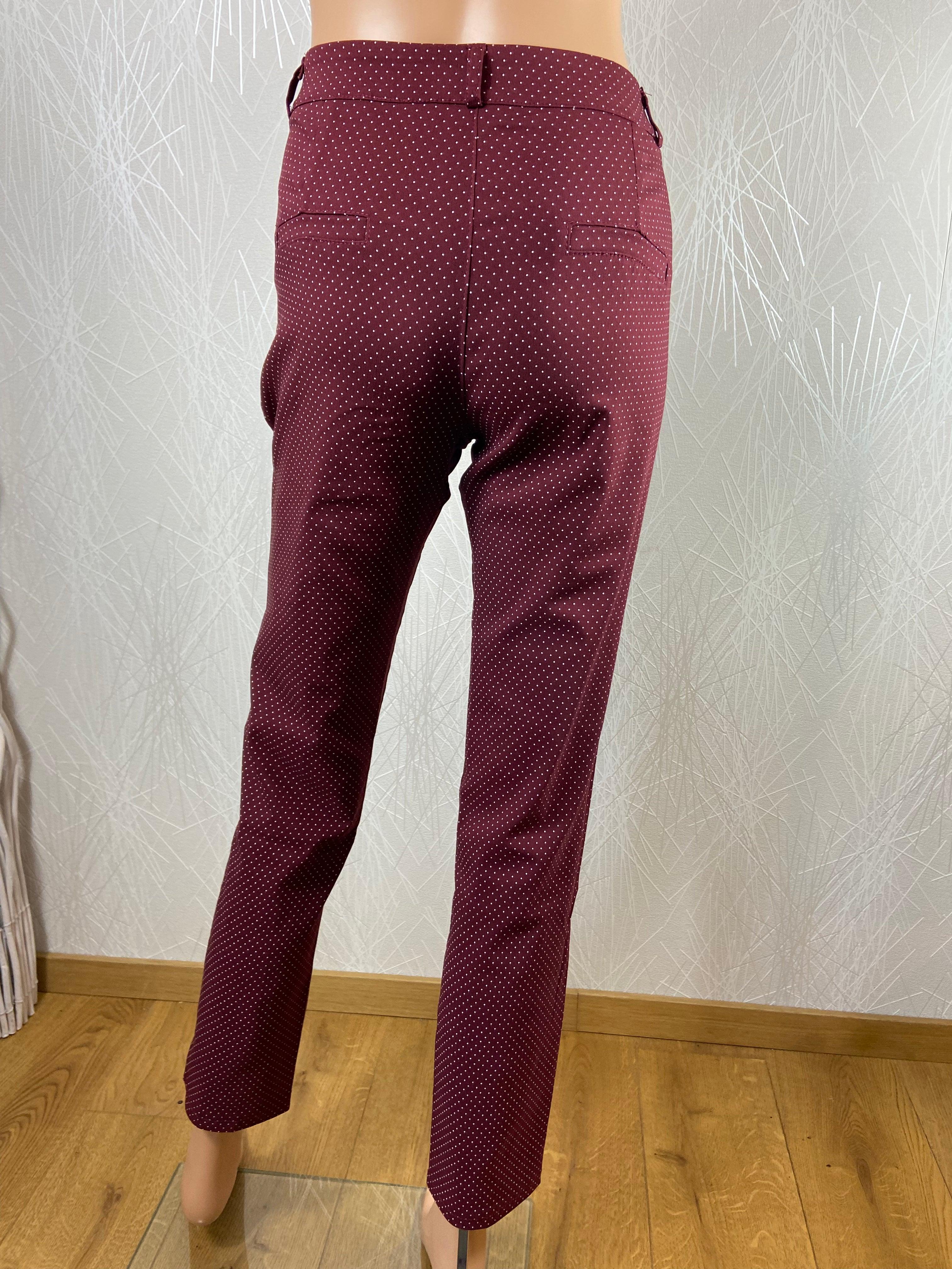 Pantalon stretch rouge bordeaux Made In Italy - Offre-Unique