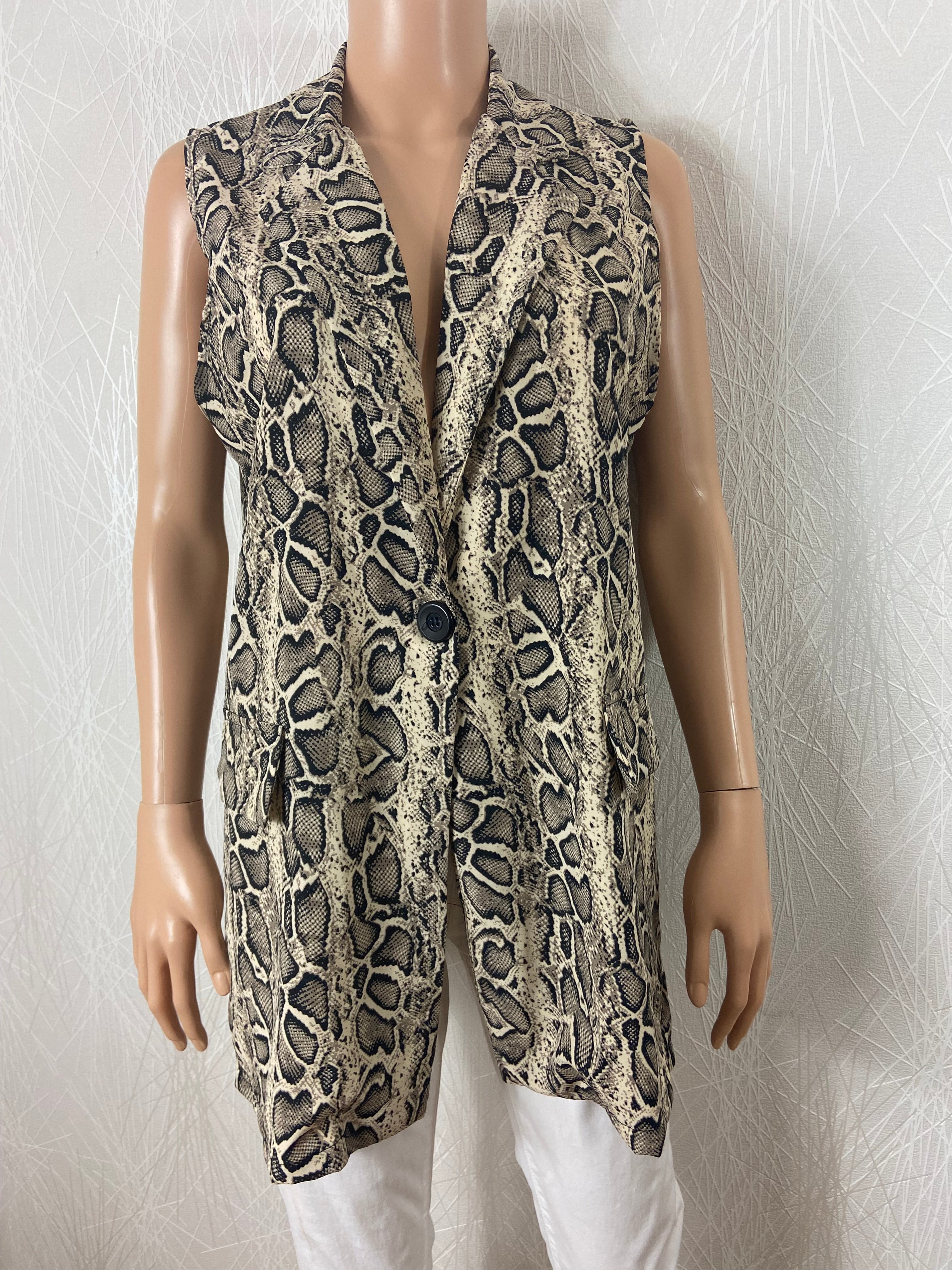 Gilet léger été sans manches motif serpent python