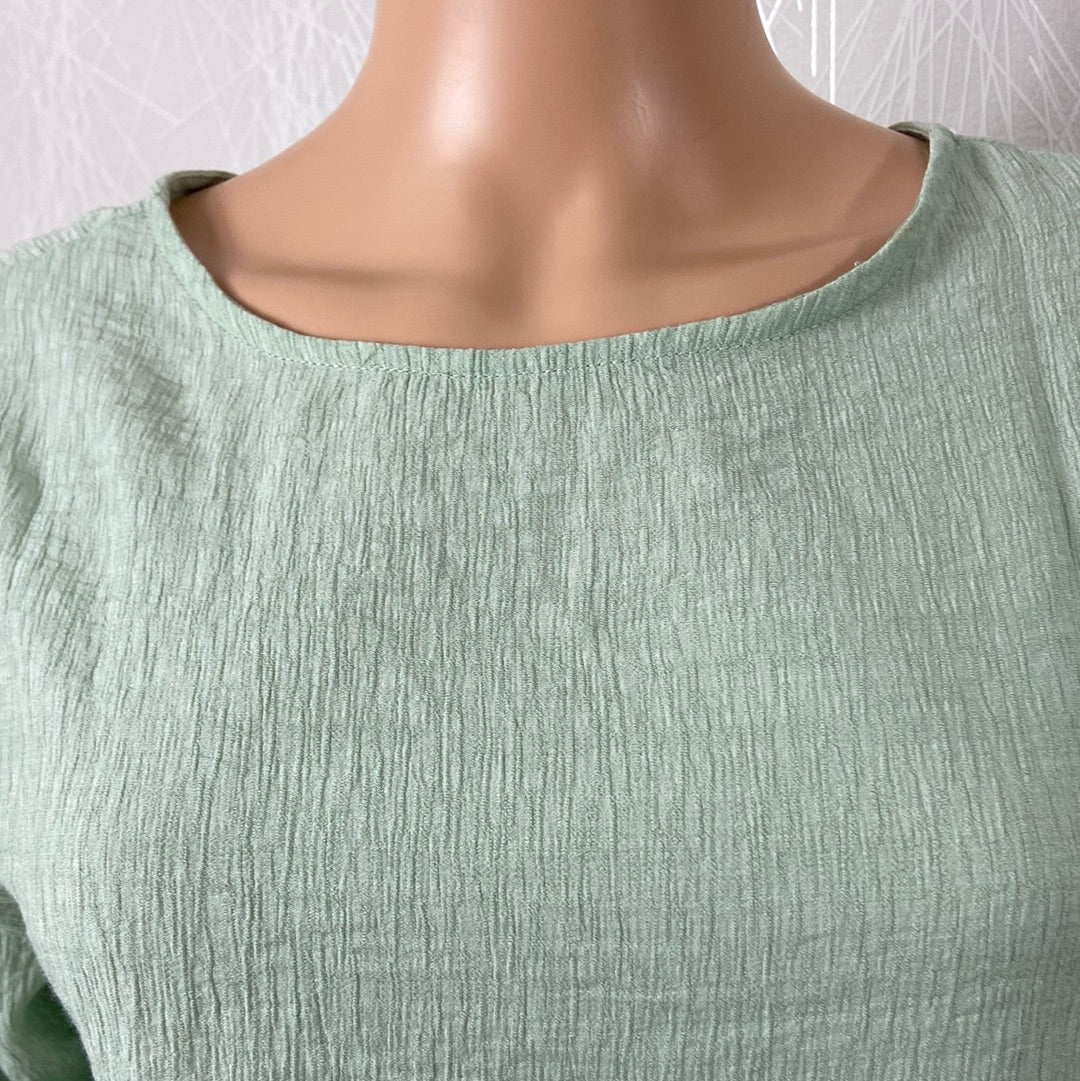 Blouse coupe droite vert eau modèle Libu Surkana