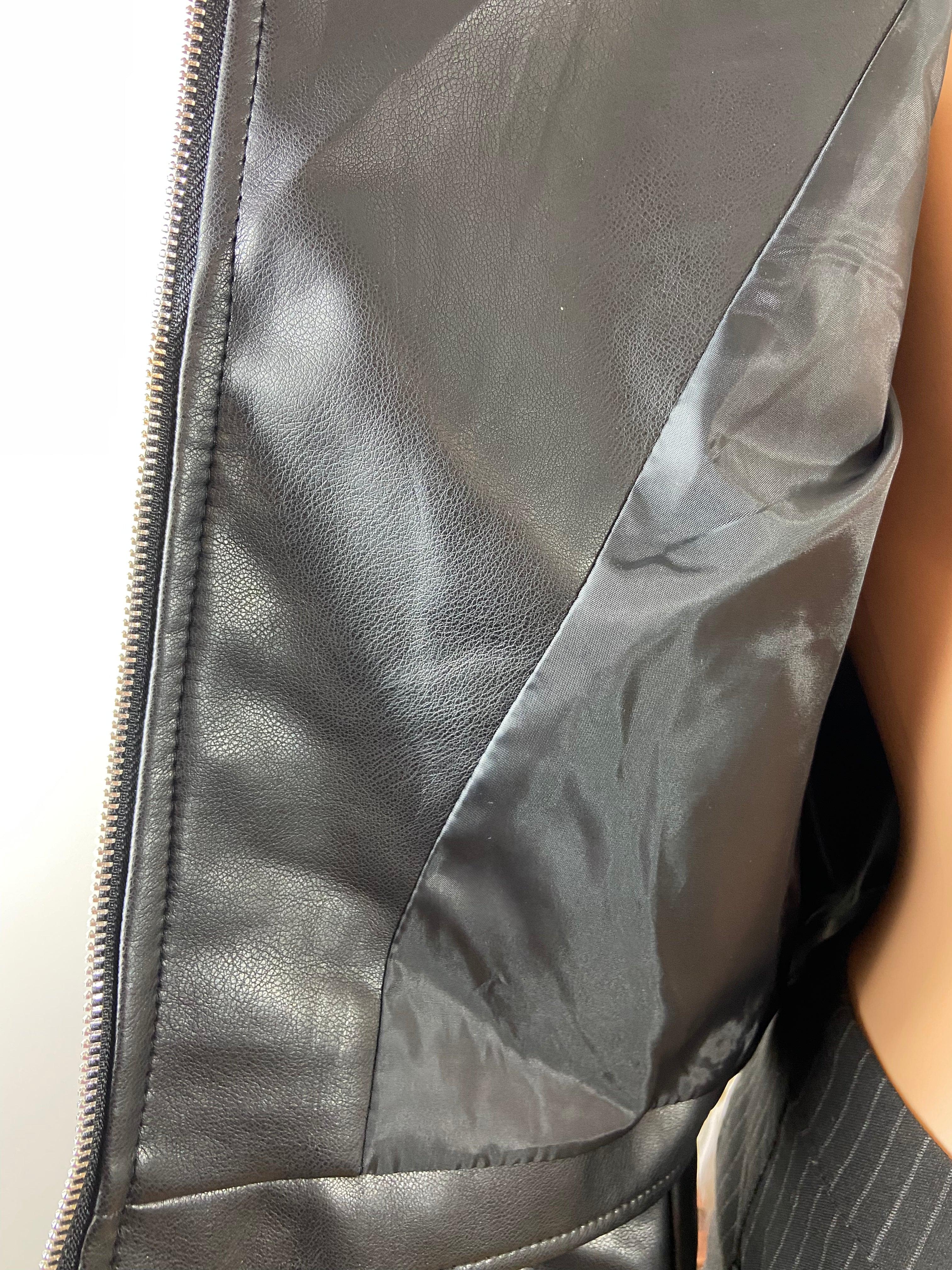 Blouson perfecto noir cuir polyuréthane Cherry Koko - Offre-Unique