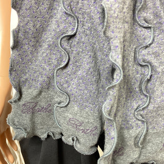 Écharpe grise motifs violet Berthe Aux Grands Pieds