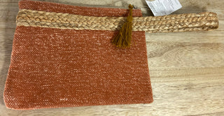 Sac pochette avec anse en coton et  jute de fabrication artisanale