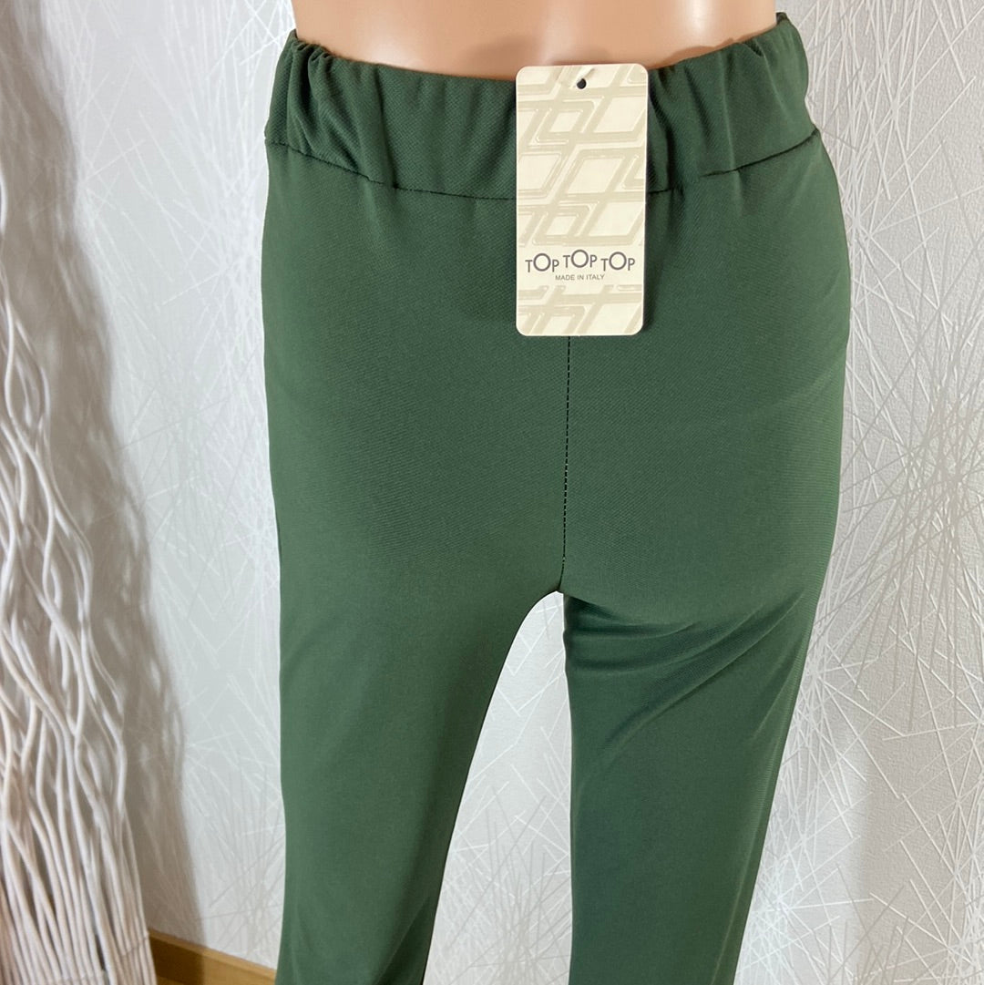 Pantalon fluide femme taille haute élastique coupe flare