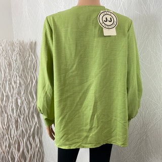 Blouse verte coupe ample plis col V New Collection