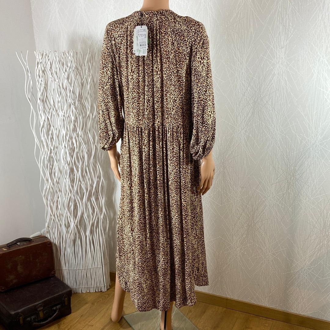 Robe longue marron à motifs Bymmjoella Long Tunic Dress B.Young - Offre-Unique