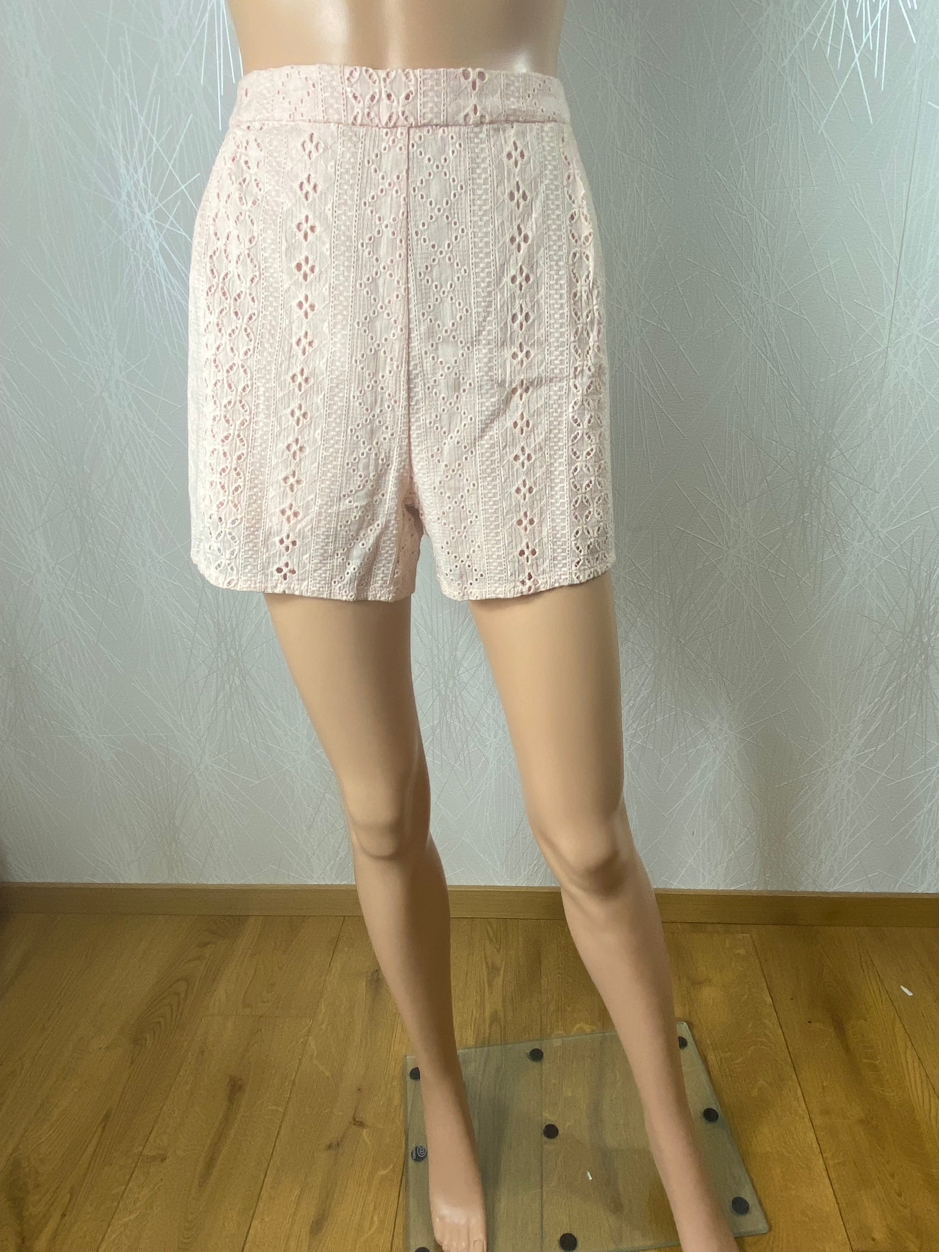 Short doublé coton rose broderie La p’tite étoile