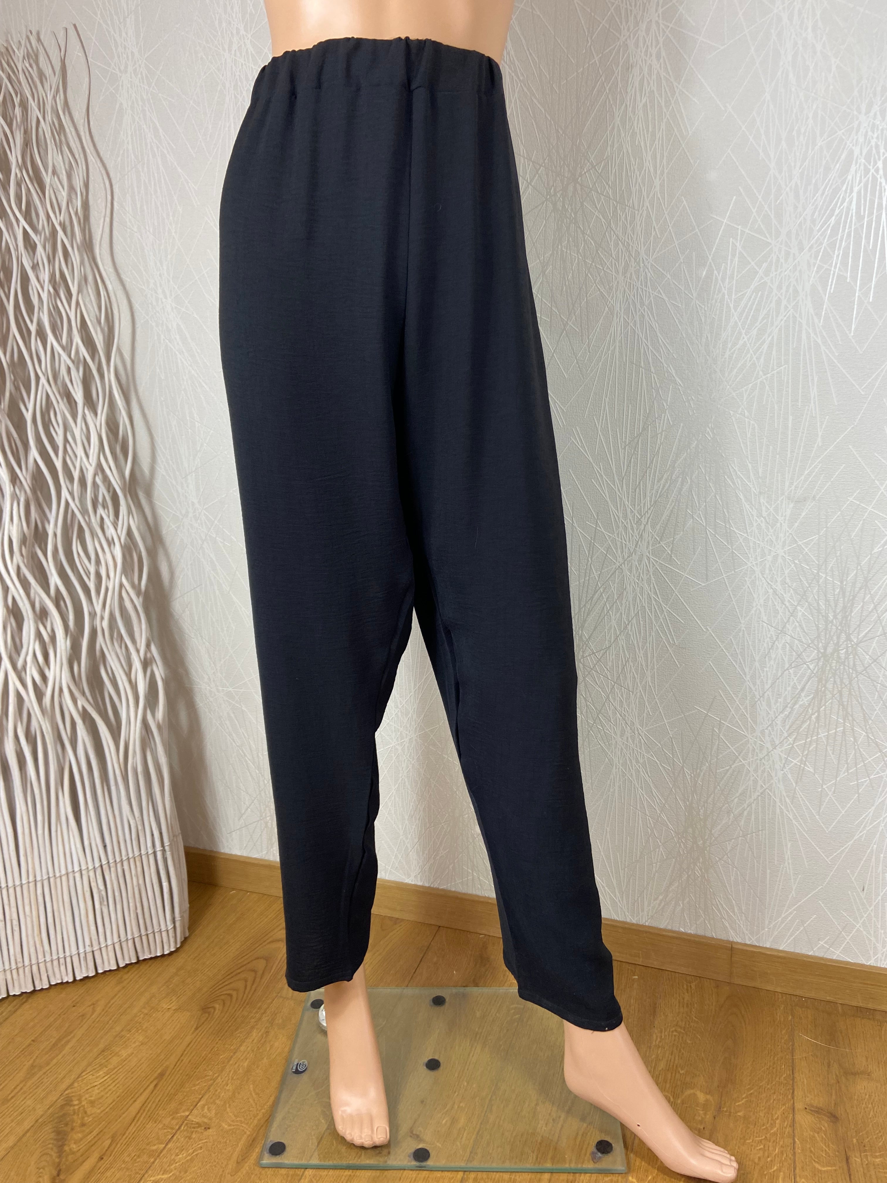 Pantalon noir léger taille haute élastique New collection