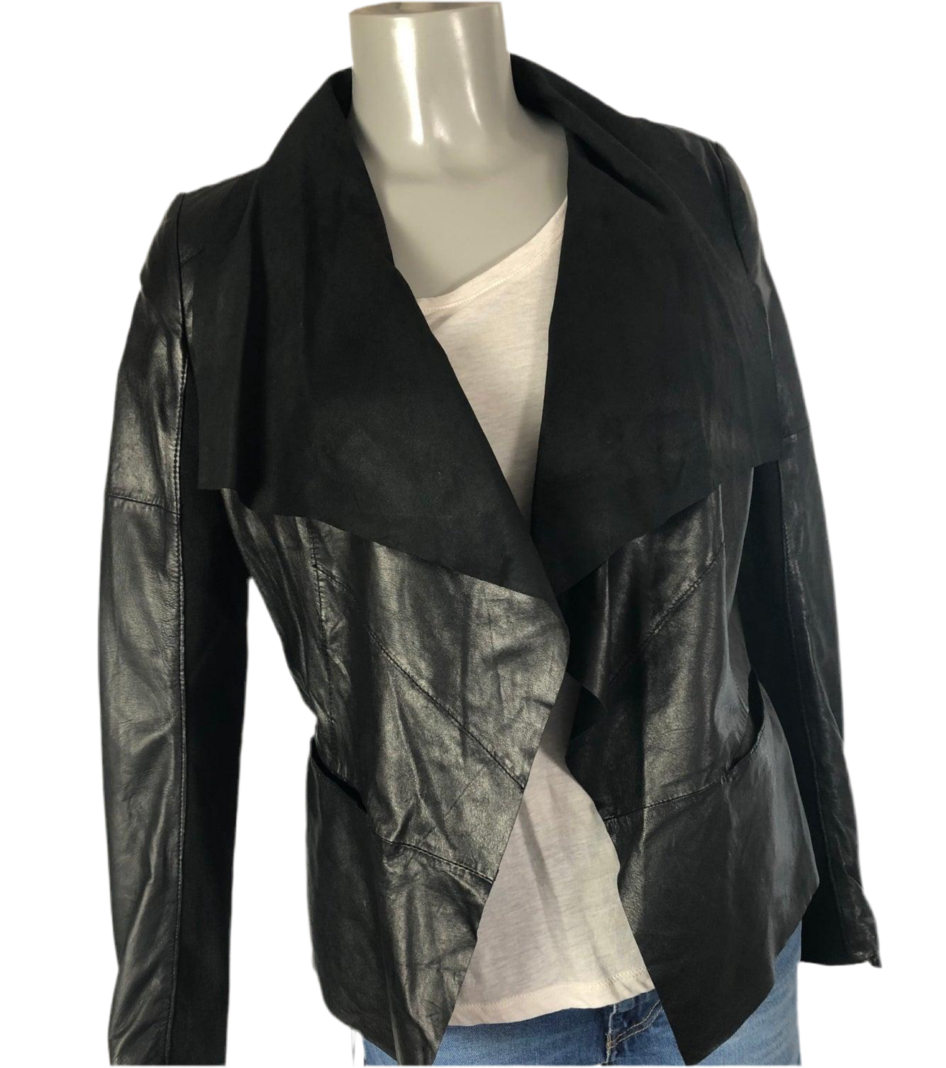 Veste blazer en cuir coupe ample Gipsy