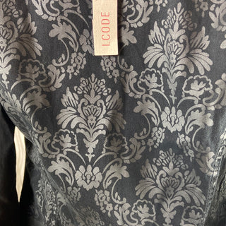 Veste noire en coton noir à motifs fleuris I.Code