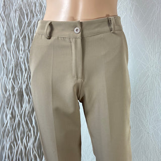 Pantalon beige habillé 7/8 taille haute coupe droite Studio Birkin