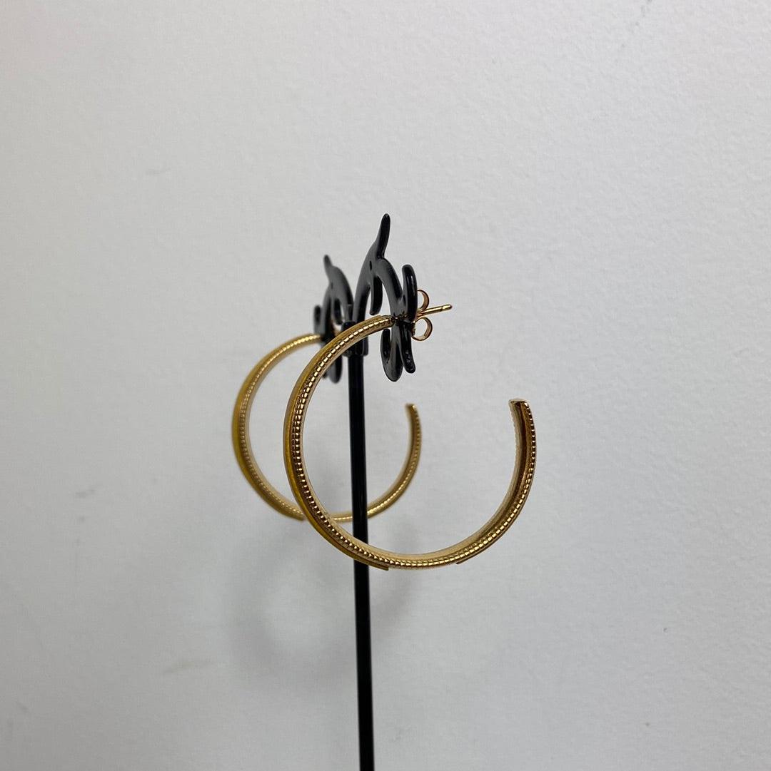 Boucles d’oreilles créoles plaquées or et cuir jaune Shabada - Offre-Unique