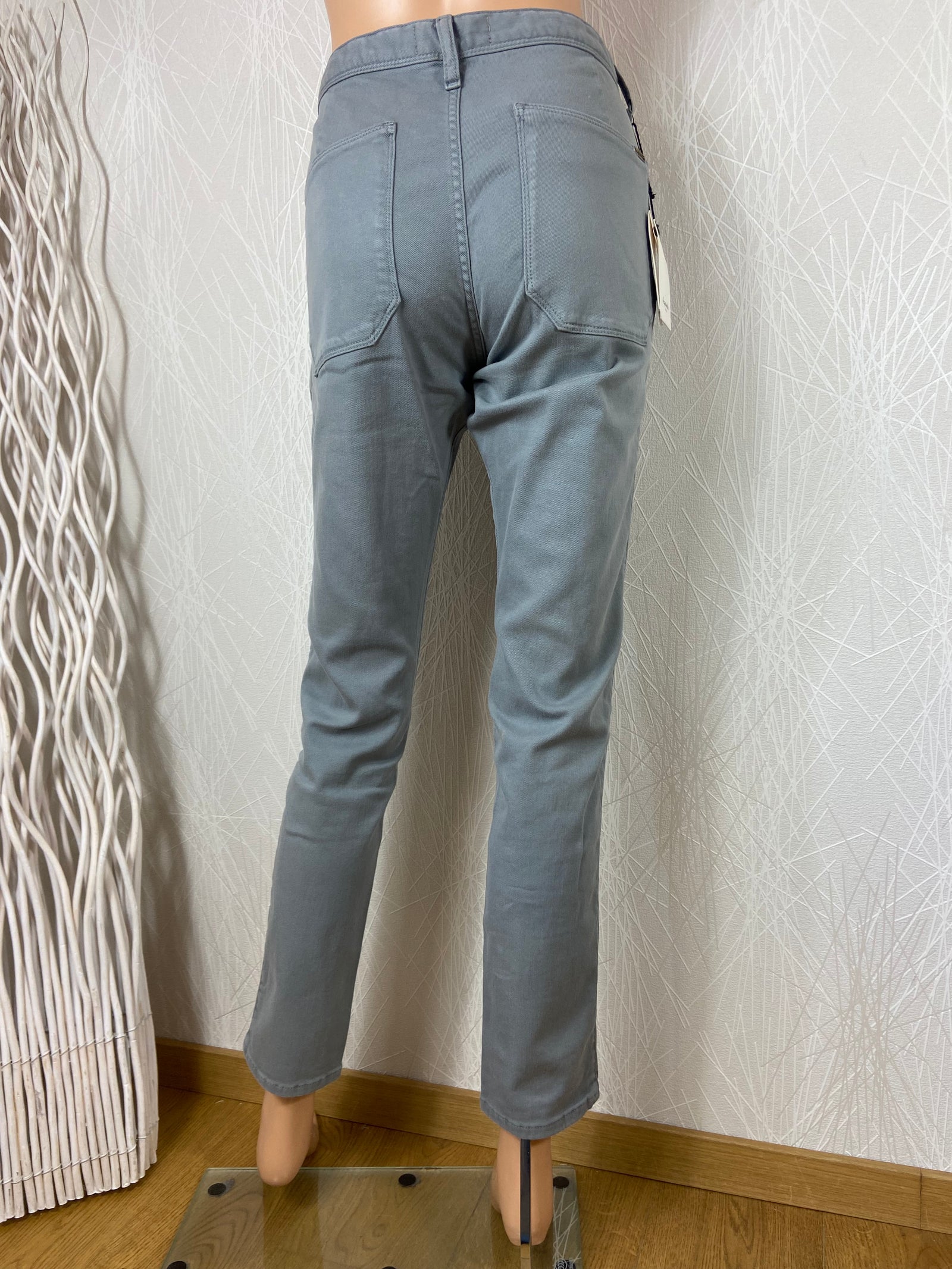 Jeans gris coupe droite stretch Acquaverde
