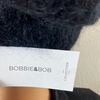 Bonnet chaud en tricot noir avec laine mohair Bobbie & Bob